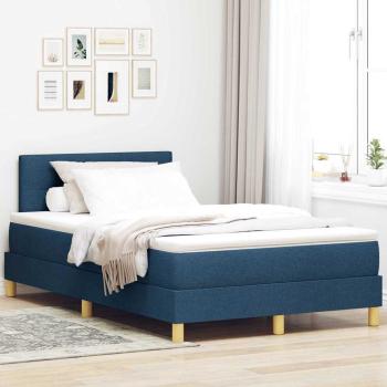 ARDEBO.de - LED Boxspringbett mit Kopfteil Blau 120 x 190 cm Stoff