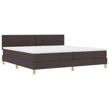 LED Boxspringbett mit Kopfteil Dunkelbraun 200 x 200 cm Stoff