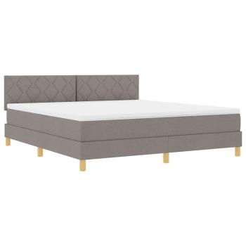 LED Boxspringbett mit Kopfteil Taupe 180 x 200 cm Stoff