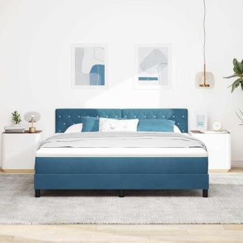 LED Boxspringbett mit Kopfteil Dunkelblau 180 x 200 cm Samt