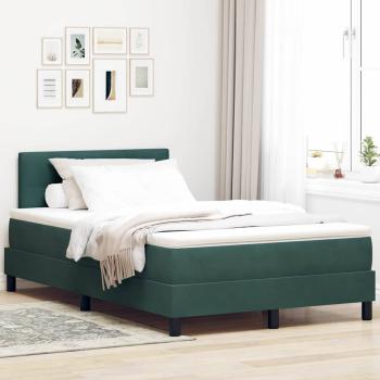 ARDEBO.de - LED Boxspringbett mit Kopfteil Dunkelgrün 120 x 190 cm Samt
