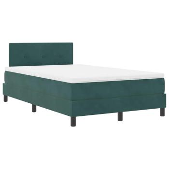 LED Boxspringbett mit Kopfteil Dunkelgrün 120 x 190 cm Samt