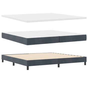 LED Boxspringbett mit Kopfteil Dunkelgrau 200 x 200 cm Samt
