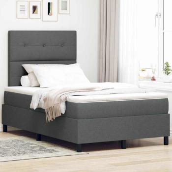 ARDEBO.de - Boxspringbett mit Kopfteil Dunkelgrau 120 x 190 cm Stoff