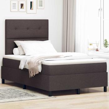 ARDEBO.de - Boxspringbett mit Kopfteil Dunkelbraun 120 x 200 cm Stoff