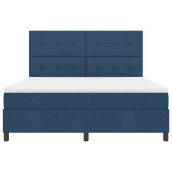 ARDEBO.de - Boxspringbett mit LED-Lichtleisten Blau 180 x 200 cm Stoff