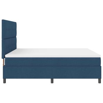 Boxspringbett mit LED-Lichtleisten Blau 180 x 200 cm Stoff