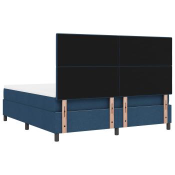 Boxspringbett mit LED-Lichtleisten Blau 180 x 200 cm Stoff