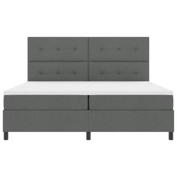 Boxspringbett mit Kopfteil Dunkelgrau 200 x 200 cm Stoff