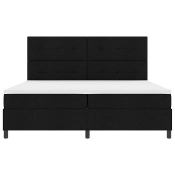 ARDEBO.de - Boxspringbett mit LED-Lichtleisten Schwarz 200 x 200 cm Stoff