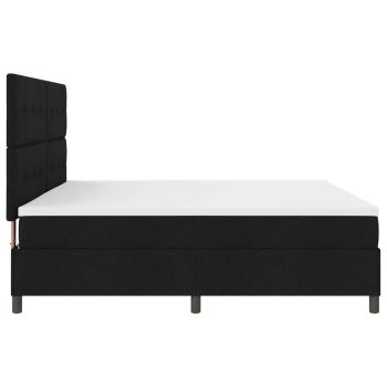Boxspringbett mit LED-Lichtleisten Schwarz 200 x 200 cm Stoff