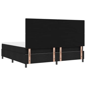 Boxspringbett mit LED-Lichtleisten Schwarz 200 x 200 cm Stoff