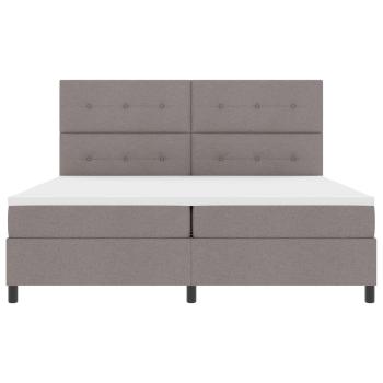 ARDEBO.de - Boxspringbett mit LED-Lichtleisten Taupe 200 x 200 cm Stoff