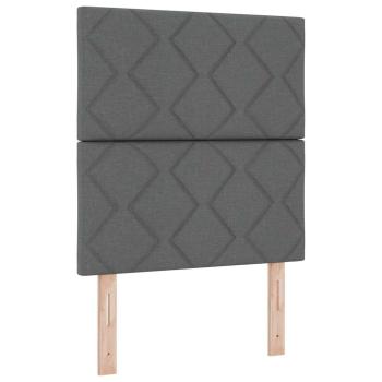 Boxspringbett mit LED-Lichtleisten Dunkelgrau 80 x 200 cm Stoff