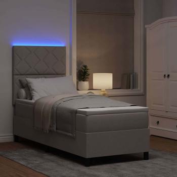 Boxspringbett mit LED-Lichtleisten Taupe 80 x 200 cm Stoff