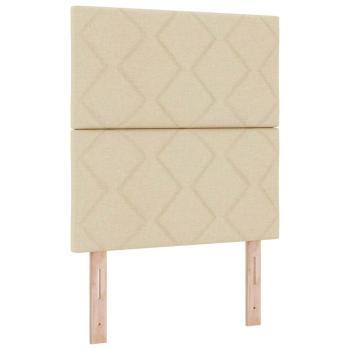 Boxspringbett mit Matratze mit LED Creme 80 x 200 cm Stoff