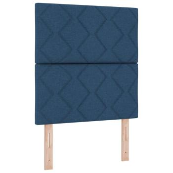 Boxspringbett mit LED-Lichtleisten Blau 80 x 200 cm Stoff