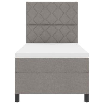 Boxspringbett mit LED-Lichtleisten Taupe 100 x 200 cm Stoff
