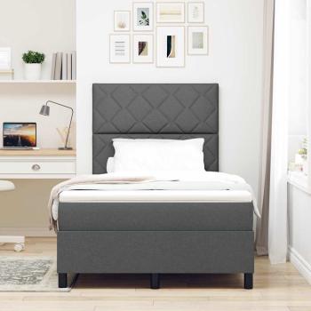 Boxspringbett mit Kopfteil Dunkelgrau 120 x 200 cm Stoff