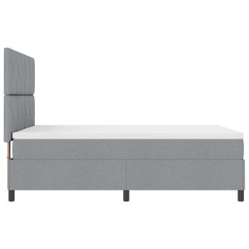 Boxspringbett mit Matratze mit LED Hellgrau 160 x 200 cm Stoff