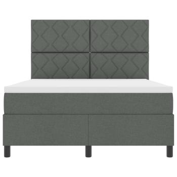 ARDEBO.de - Boxspringbett mit Kopfteil Dunkelgrau 160 x 200 cm Stoff