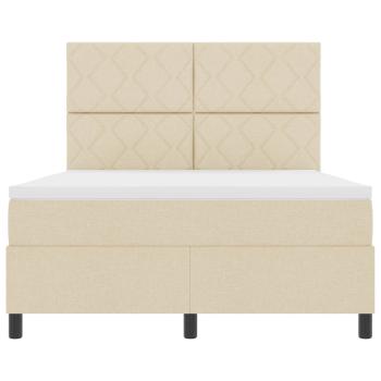 ARDEBO.de - Boxspringbett mit LED-Lichtleisten Creme 160 x 200 cm Stoff