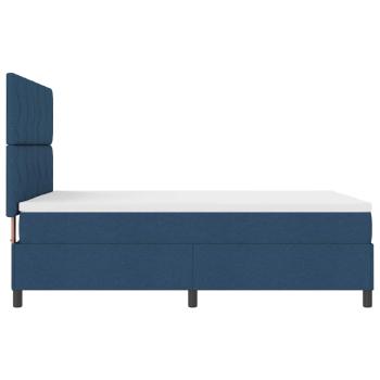 Boxspringbett mit LED-Lichtleisten Blau 160 x 200 cm Stoff