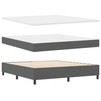 ARDEBO.de - Boxspringbett mit Kopfteil Dunkelgrau 180 x 200 cm Stoff