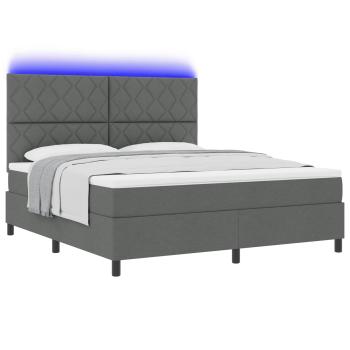 Boxspringbett mit Kopfteil Dunkelgrau 180 x 200 cm Stoff