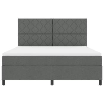 Boxspringbett mit Kopfteil Dunkelgrau 180 x 200 cm Stoff
