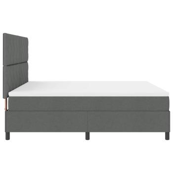 Boxspringbett mit Kopfteil Dunkelgrau 180 x 200 cm Stoff