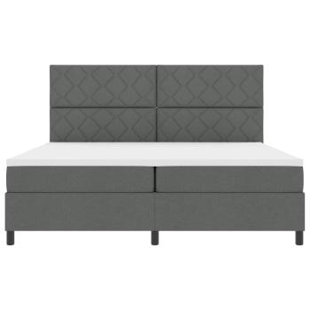 Boxspringbett mit Kopfteil Dunkelgrau 200 x 200 cm Stoff
