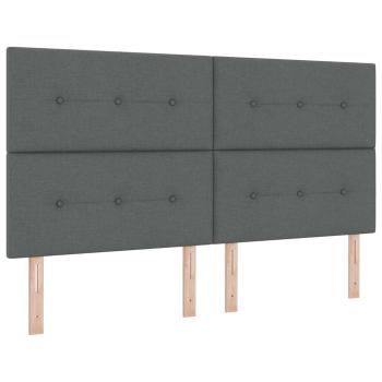 LED Boxspringbett mit Kopfteil Dunkelgrau 180 x 200 cm Stoff