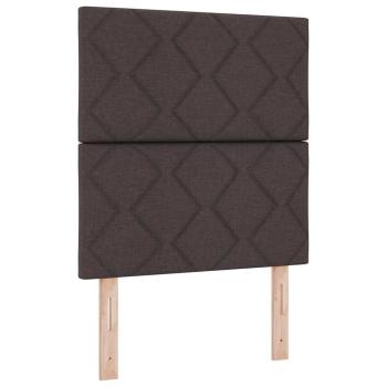 LED Boxspringbett mit Kopfteil Dunkelbraun 80 x 200 cm Stoff