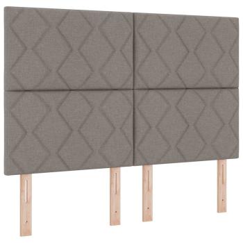 LED Boxspringbett mit Kopfteil Taupe 140 x 200 cm Stoff