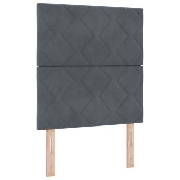 LED Boxspringbett mit Kopfteil Dunkelgrau 80 x 200 cm Samt
