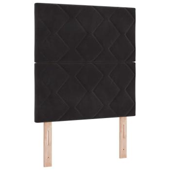LED Boxspringbett mit Kopfteil Schwarz 80 x 200 cm Samt