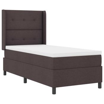 LED Boxspringbett mit Kopfteil Dunkelbraun 100 x 200 cm Stoff