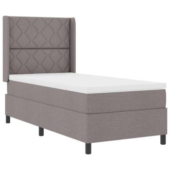 LED Boxspringbett mit Kopfteil Taupe 100 x 200 cm Stoff