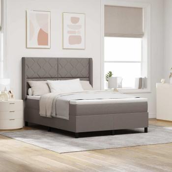 ARDEBO.de - LED Boxspringbett mit Kopfteil Taupe 140 x 190 cm Stoff