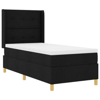 Boxspringbett mit LED-Lichtleisten Schwarz 100 x 200 cm Stoff