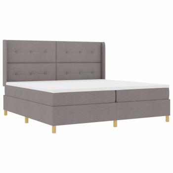 Boxspringbett mit LED-Lichtleisten Taupe 200 x 200 cm Stoff