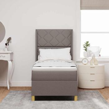 Boxspringbett mit LED-Lichtleisten Taupe 80 x 200 cm Stoff