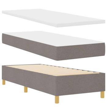 Boxspringbett mit LED-Lichtleisten Taupe 80 x 200 cm Stoff