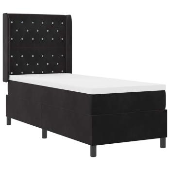 Boxspringbett mit Matratze mit LED Schwarz 80 x 200 cm Samt