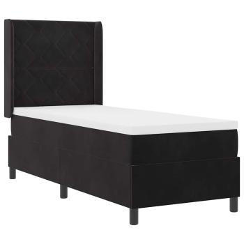 Boxspringbett mit LED-Lichtleisten Schwarz 80 x 200 cm Samt