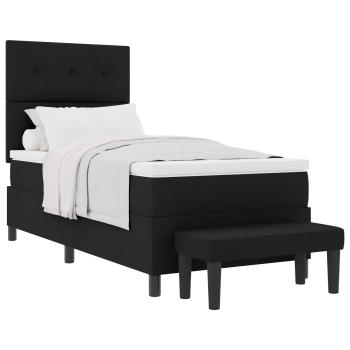 Boxspringbett mit Kopfteil Schwarz 100 x 200 cm Stoff