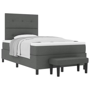 Boxspringbett mit Kopfteil Dunkelgrau 120 x 190 cm Stoff