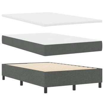 Boxspringbett mit Kopfteil Dunkelgrau 120 x 190 cm Stoff