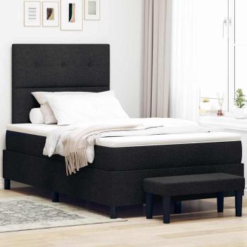 ARDEBO.de - Boxspringbett mit Kissen Schwarz 120 x 190 cm Stoff